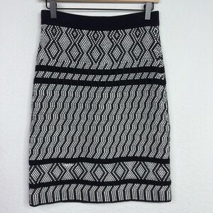 Tess Giberson Skirt Women S Black White Geometric Pencil Career Artsy Minimalist